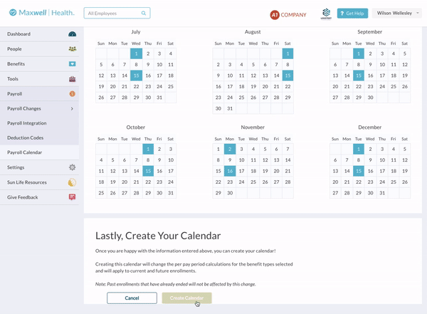 Set Up Your Payroll Calendar – Support
